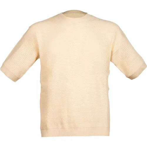 Cotton Pointelle Sweater Ribbed Hem , male, Sizes: 3XL, M, L, 2XL, XL - Circolo 1901 - Modalova