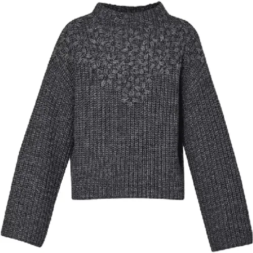 Antracite Melang Wollrippenpullover , Damen, Größe: XS - Liu Jo - Modalova