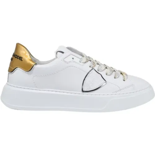 Patent Leather Low-Top Sneakers , female, Sizes: 3 UK - Philippe Model - Modalova