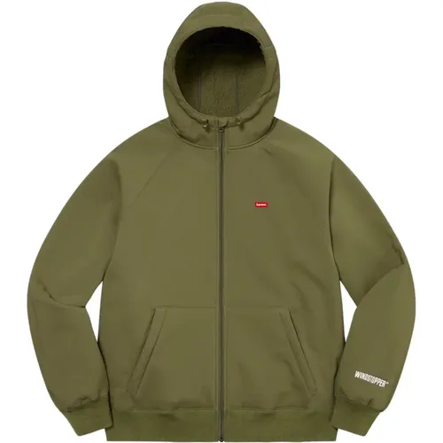 Limitierte Auflage Windstopper Hoodie Dark Olive , Herren, Größe: M - Supreme - Modalova