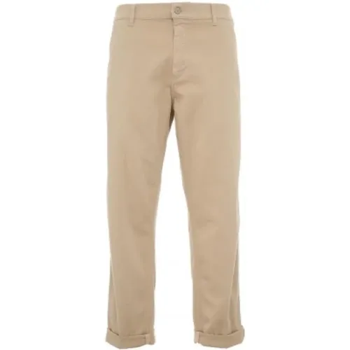 Slim-fit Cotton Trousers , male, Sizes: W31, W36, W33, W30, W32, W35, W34 - Dondup - Modalova