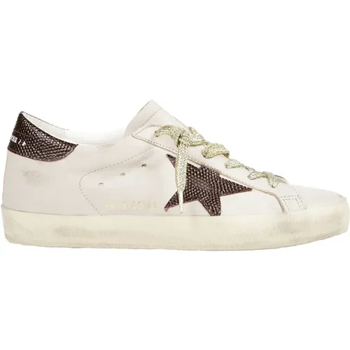 Eidechse Gedruckter Stern Ferse Sneakers , Damen, Größe: 42 EU - Golden Goose - Modalova