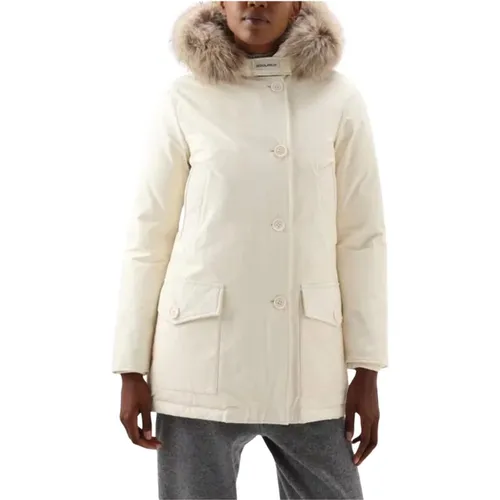 Winter Jackets with Detachable Leather Parka , female, Sizes: M - Woolrich - Modalova