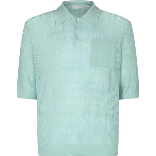 Linen Polo Shirt , male, Sizes: 4XL, 2XL, XL, 3XL - Ballantyne - Modalova