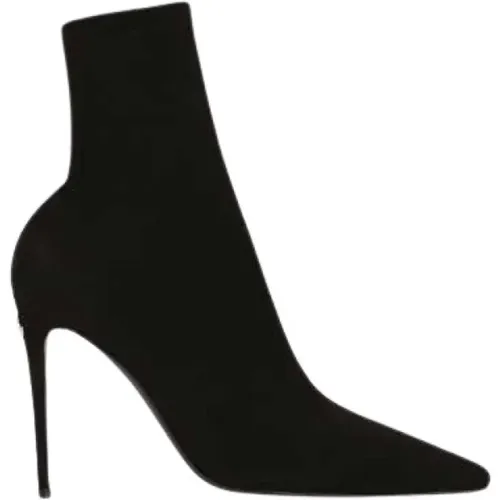 Jersey Ankle Boots with Stiletto , female, Sizes: 2 1/2 UK, 3 1/2 UK, 4 1/2 UK, 6 UK, 7 UK - Dolce & Gabbana - Modalova
