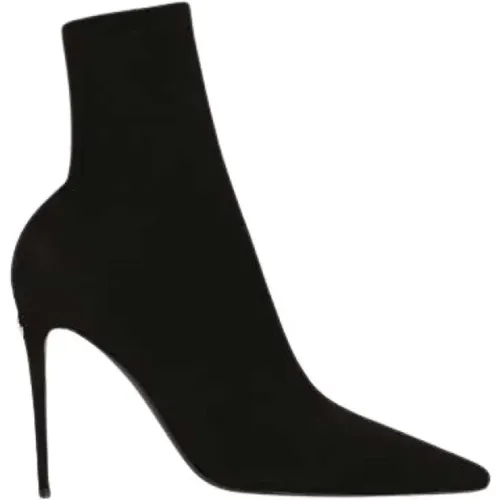 Jersey Ankle Boots with Stiletto , female, Sizes: 2 1/2 UK, 3 1/2 UK, 6 UK, 7 UK - Dolce & Gabbana - Modalova