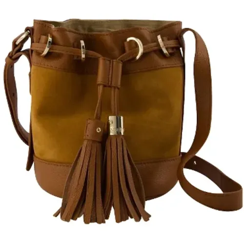 Gris Leather Shoulder Bag , female, Sizes: ONE SIZE - Chloé - Modalova