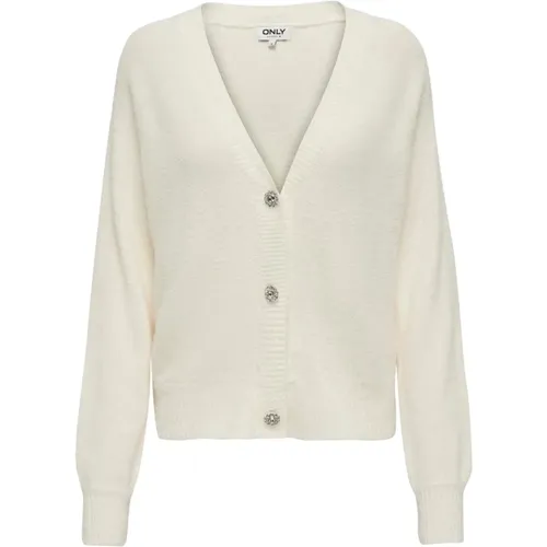 Weiße Damen Cardigan , Damen, Größe: M - Only - Modalova