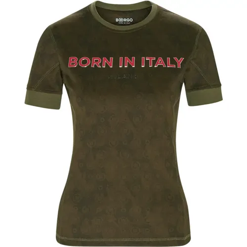 Fiorano Camo T-Shirt , female, Sizes: S, XL, L, M, XS - Borgo - Modalova