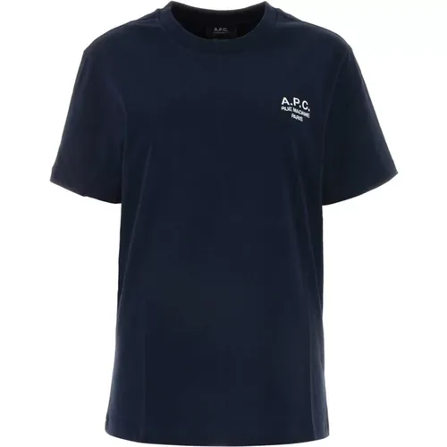 Mitternachtsblaues Baumwoll-T-Shirt , Damen, Größe: L - A.p.c. - Modalova