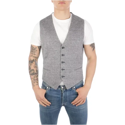 Casual Chevron Patterned Vest , male, Sizes: XL - Tagliatore - Modalova
