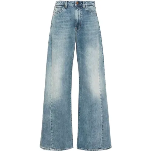 High-Waisted Blaue Denim Jeans , Damen, Größe: W26 - 3X1 - Modalova