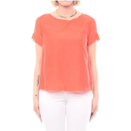Plain Round Neck T-shirt , female, Sizes: M - Marella - Modalova