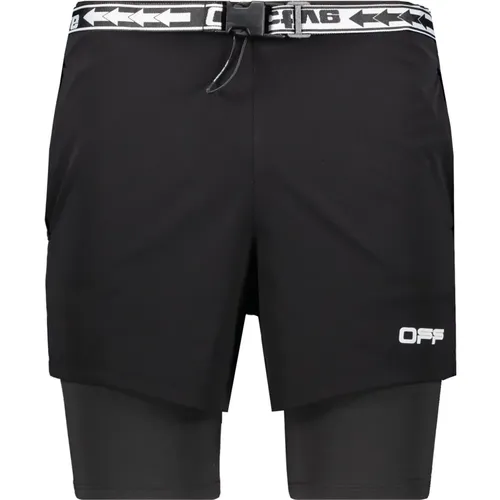 Verstellbare Bermuda-Shorts mit Taschen , Herren, Größe: S - Off White - Modalova