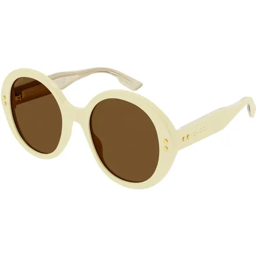 Yellow Brown Sunglasses , female, Sizes: 54 MM - Gucci - Modalova