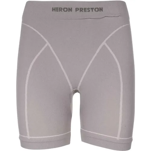 Gerippte Nylon Shorts mit Frontlogo - Heron Preston - Modalova