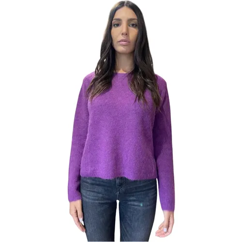 Alpaca Crewneck Sweater Magenta , Damen, Größe: L - Kangra - Modalova