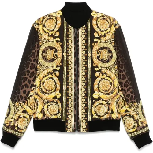 Barocco Print Baseball Jacke - Versace - Modalova