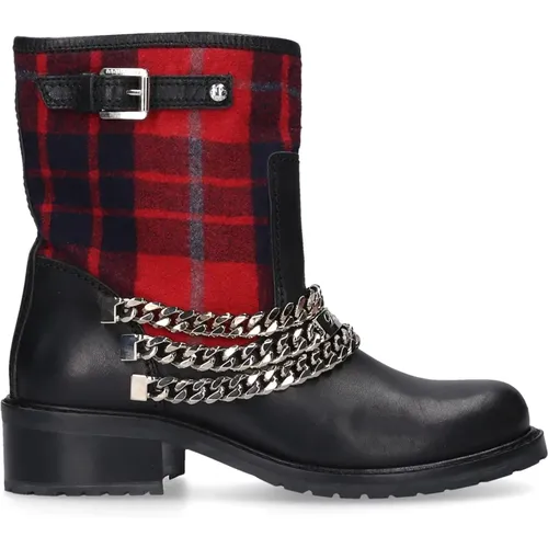 Cotton Blend Calf Leather Ankle Boots , female, Sizes: 6 UK - Dsquared2 - Modalova