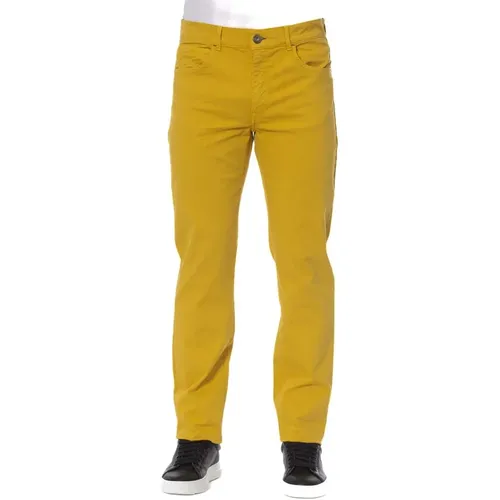 Elegante Gelbe Baumwollmischung Hose , Herren, Größe: W30 - Trussardi - Modalova