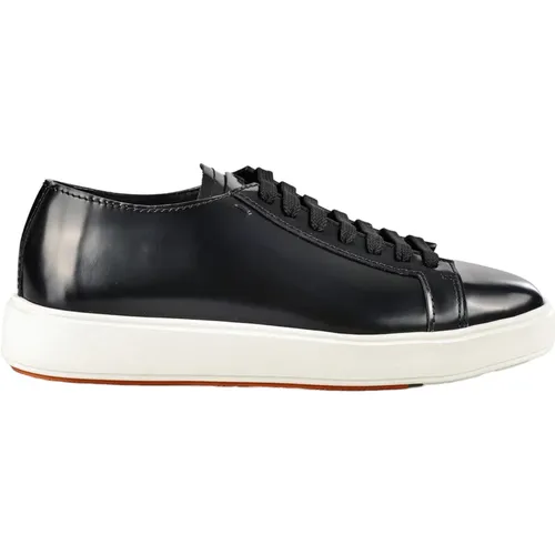 Italienische Ledersneakers , Herren, Größe: 43 EU - Santoni - Modalova