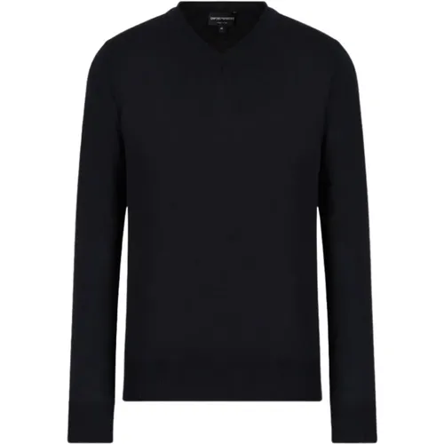 Classic Wool V-Neck Sweater , male, Sizes: S, 3XL, M, XL, 2XL - Emporio Armani - Modalova
