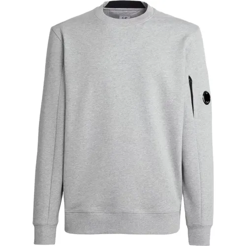 Diagonal Raised Round Neck Sweatshirt , male, Sizes: L, XL - C.P. Company - Modalova