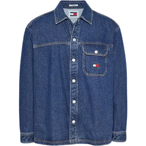 Denim Shirt Retro Style , male, Sizes: M - Tommy Hilfiger - Modalova