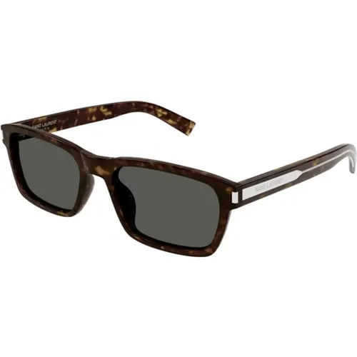 Havana Grey Sunglasses SL 662 , unisex, Sizes: 57 MM - Saint Laurent - Modalova