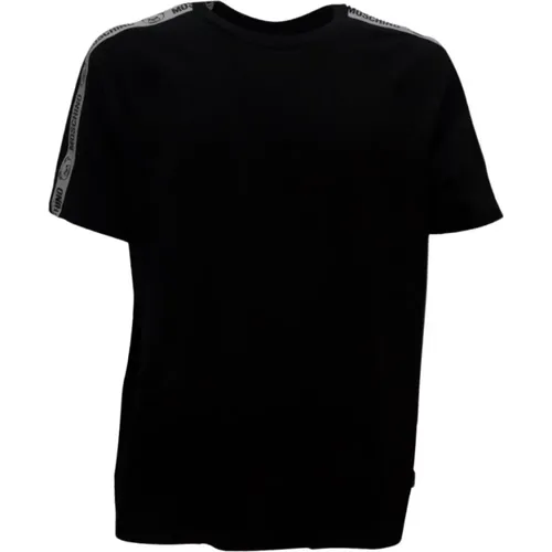Cotton T-shirt with Elastic Bands , male, Sizes: S, M - Moschino - Modalova