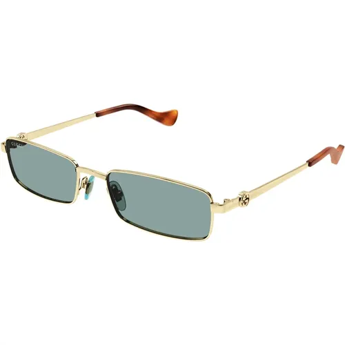 Retro Metal Sunglasses with Green Lenses , female, Sizes: 56 MM - Gucci - Modalova