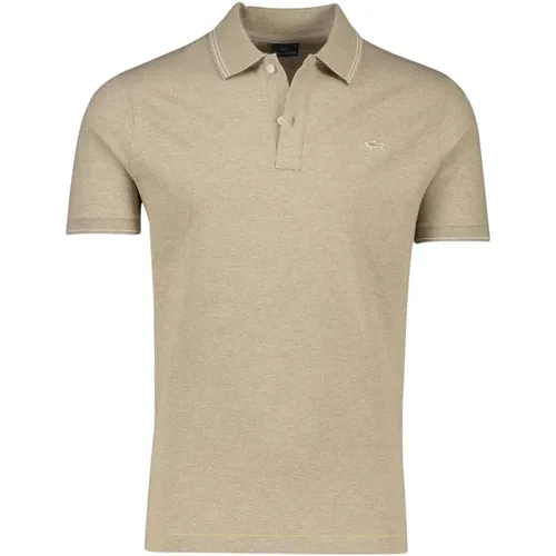 Dunkelblaues Pique Polo mit Melange-Muster , Herren, Größe: 4XL - PAUL & SHARK - Modalova