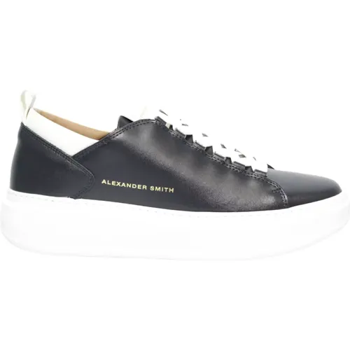 Blue White Stylish Sneakers , male, Sizes: 8 UK - Alexander Smith - Modalova