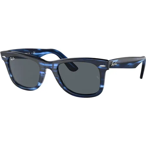 Wayfarer Blau Gestreifte Sonnenbrille , unisex, Größe: 50 MM - Ray-Ban - Modalova