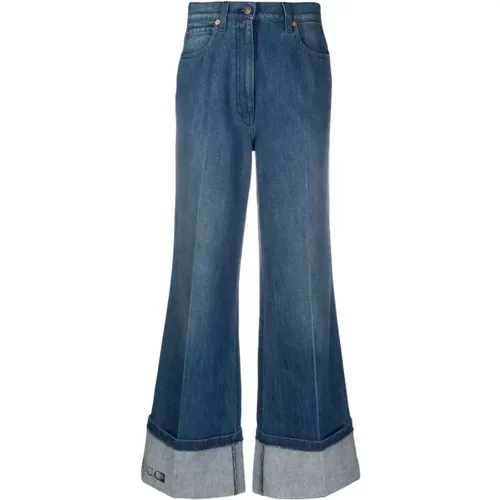 High-Rise Wide-Leg Jeans , female, Sizes: W27, W28 - Gucci - Modalova