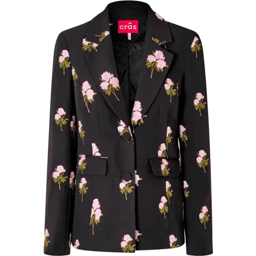 Blumenbestickter Klassik-Blazer , Damen, Größe: S - Cras - Modalova