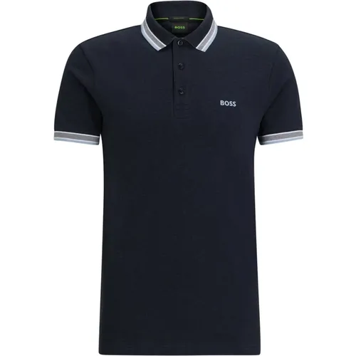 Vielseitiges Blaues Polo mit Sportlichen Streifen und Logo , Herren, Größe: M - Hugo Boss - Modalova