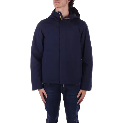 Hooded Zip Coat with Pockets , male, Sizes: 2XL, M, XL, L - K-way - Modalova