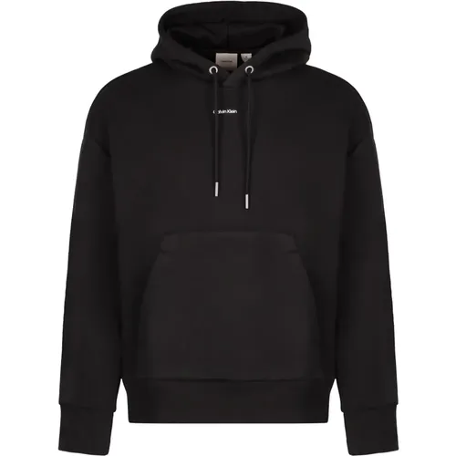 Logo Kapuzenpullover, Rippbündchen, Baumwolle , Herren, Größe: M - Calvin Klein - Modalova