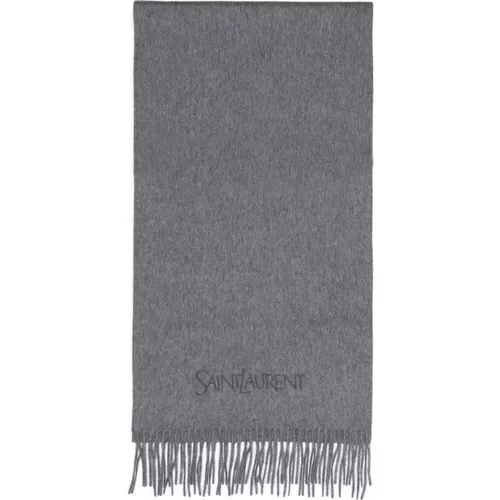 Grey Scarves for Women Aw24 , female, Sizes: ONE SIZE - Saint Laurent - Modalova