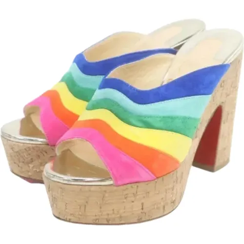 Pre-owned Suede sandals , female, Sizes: 2 UK - Christian Louboutin Pre-owned - Modalova