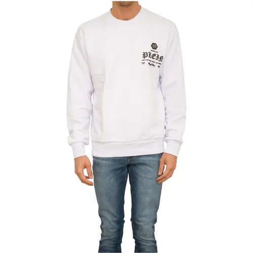 Langarm Weißer Sweatshirt , Herren, Größe: S - Philipp Plein - Modalova