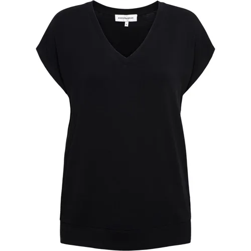 Ärmelloses V-Ausschnitt-Top in Schwarz,Grünes ärmelloses Top mit V-Ausschnitt,Blouson V-Neck Sleeveless Top - &Co Woman - Modalova