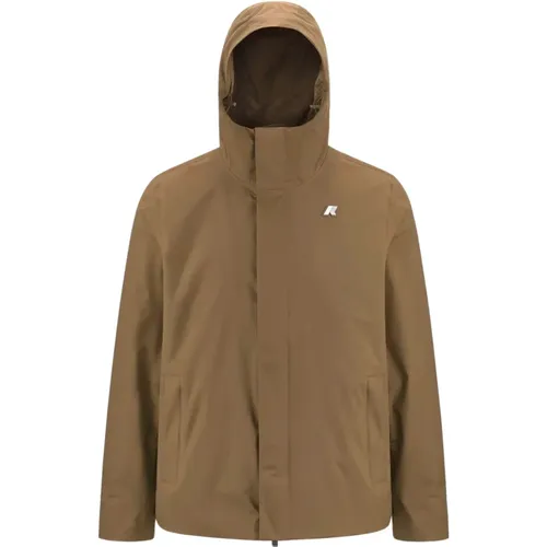 Hooded Nylon Jacket , male, Sizes: L, XL, 2XL, M, S - K-way - Modalova