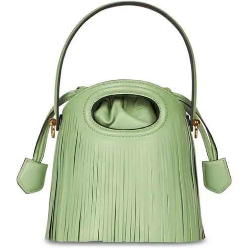 Leather Mini Bucket Bag with Fringes , female, Sizes: ONE SIZE - ETRO - Modalova