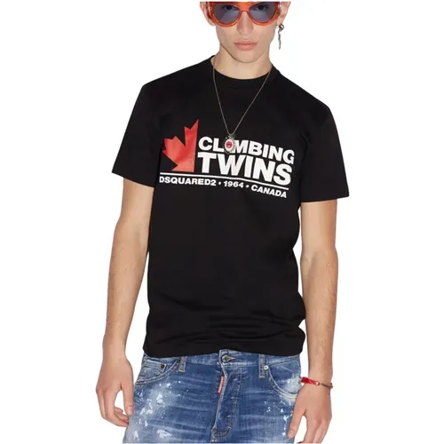 Cool T Logo Cotton T-Shirt for Men , male, Sizes: M, S - Dsquared2 - Modalova