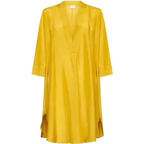Silk V-Neck Dress , female, Sizes: S - P.a.r.o.s.h. - Modalova