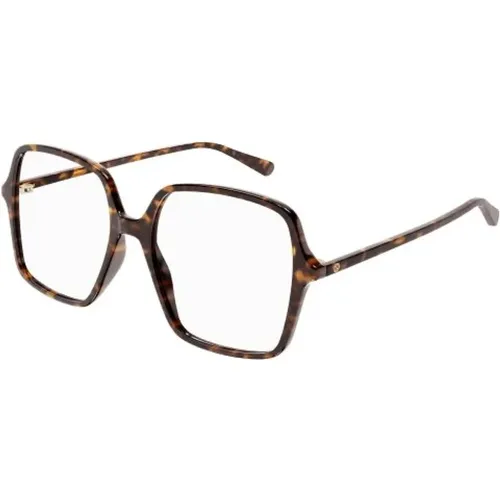 Gg1003O Havana Transparente Brille , unisex, Größe: 53 MM - Gucci - Modalova