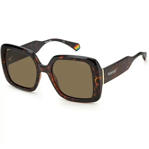 Braune Resin Damen Sonnenbrille UV Schutz - Polaroid - Modalova