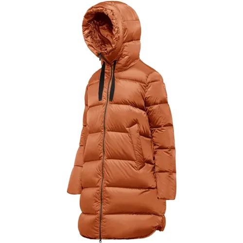 Bright Nylon Geneva Long Down Jacket , female, Sizes: 2XL, L - BomBoogie - Modalova